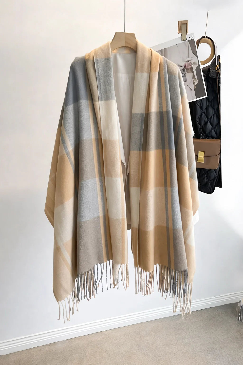 Cashmere Feel Plaid Shawl