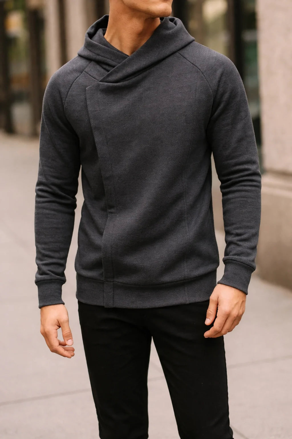 Hooded Side Zip Sweatshirt