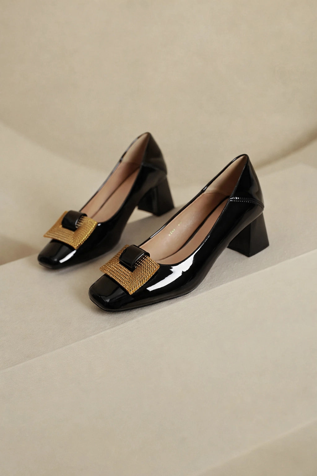 Modern Block Heel Pumps