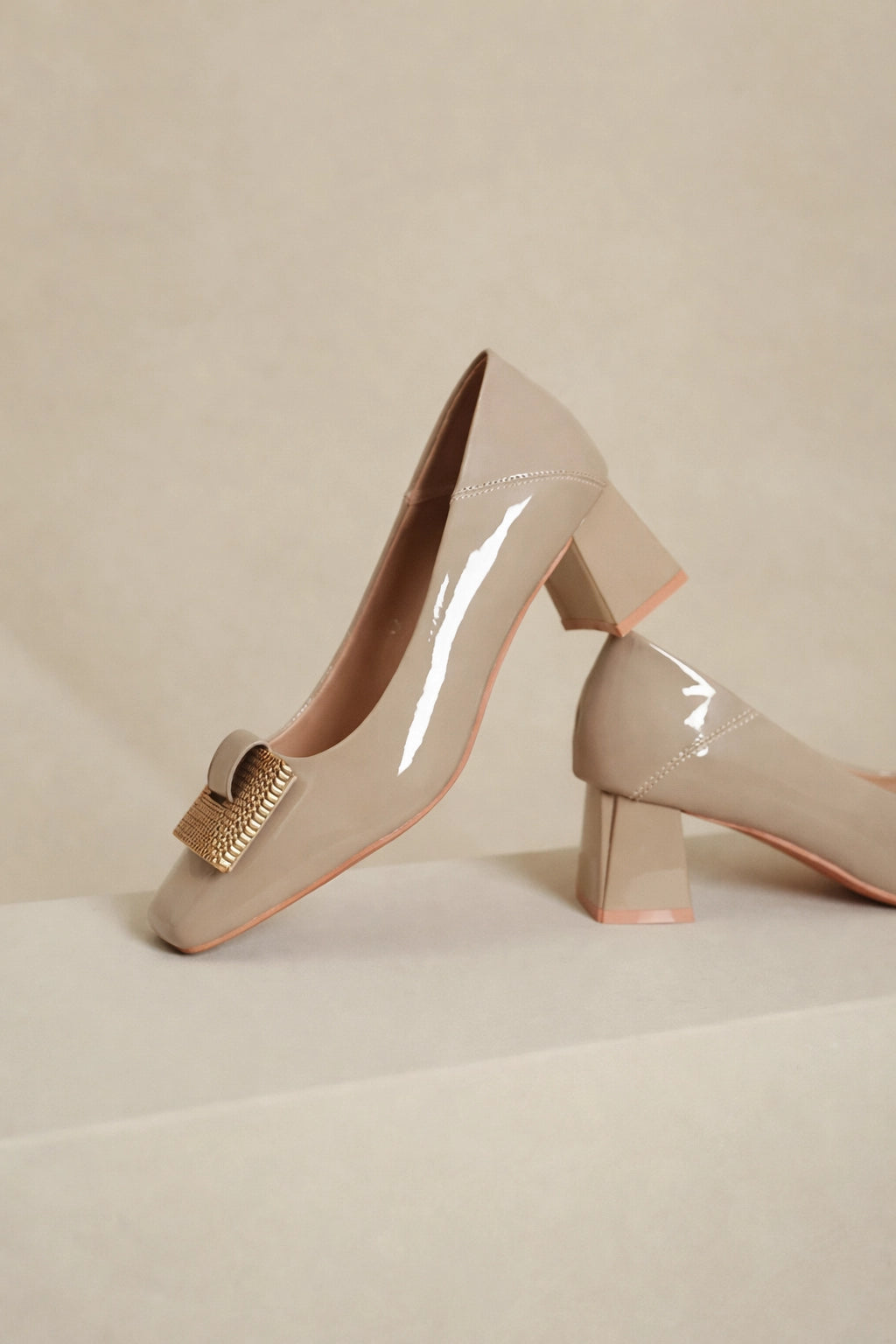 Modern Block Heel Pumps