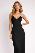 Solène Satin Backless Maxi