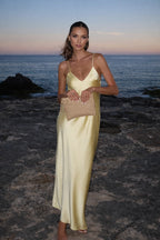 Solène Satin Backless Maxi