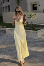 Solène Satin Backless Maxi