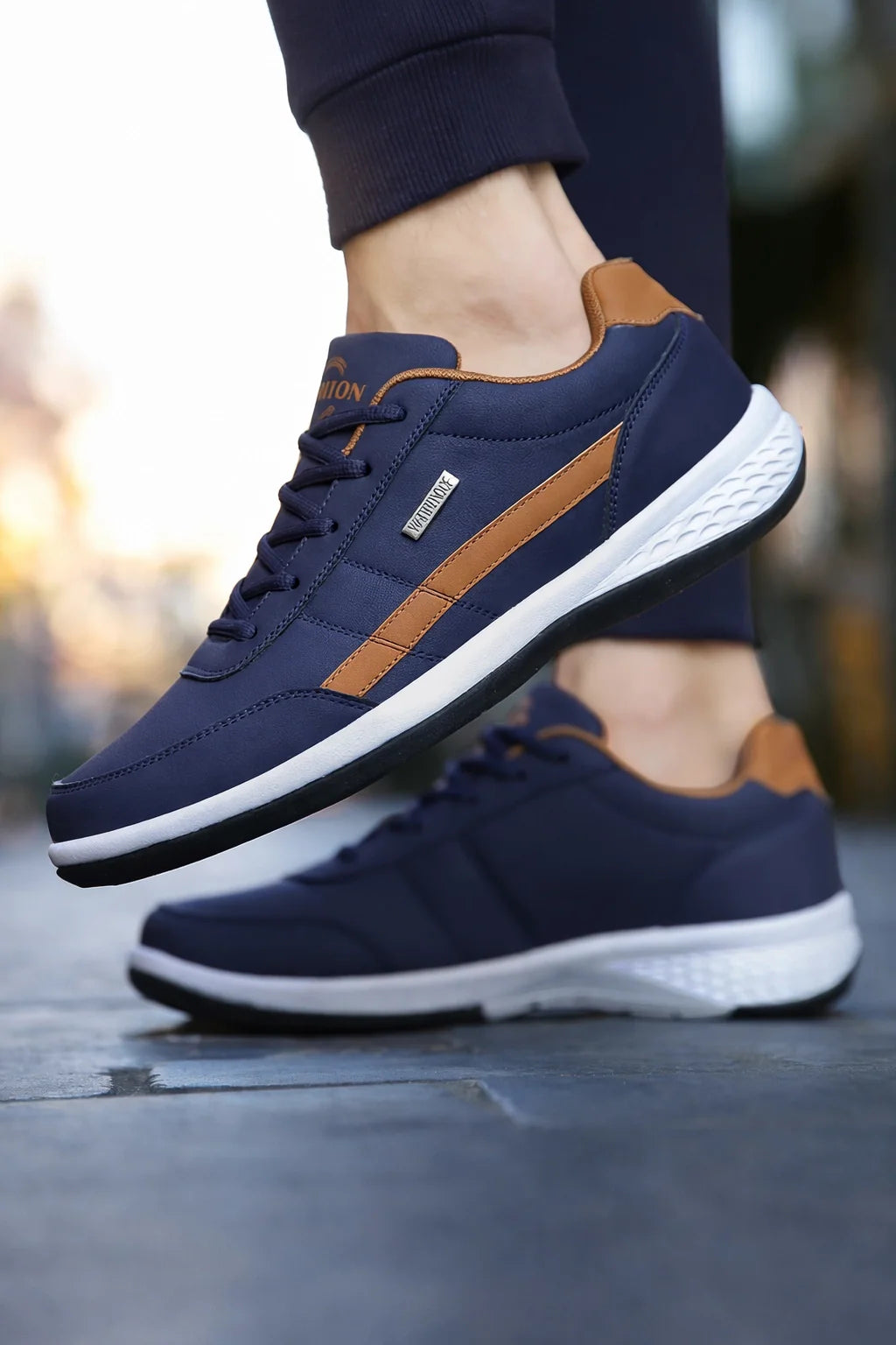 Smart PU Leather Sneakers