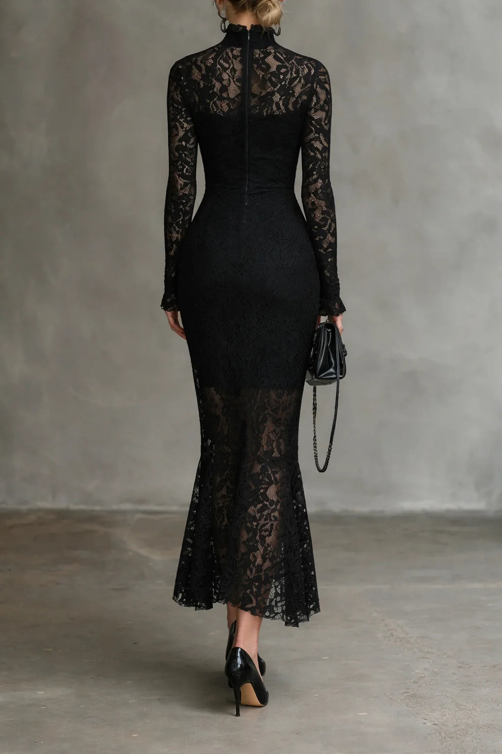 Collar Lace Party Dress