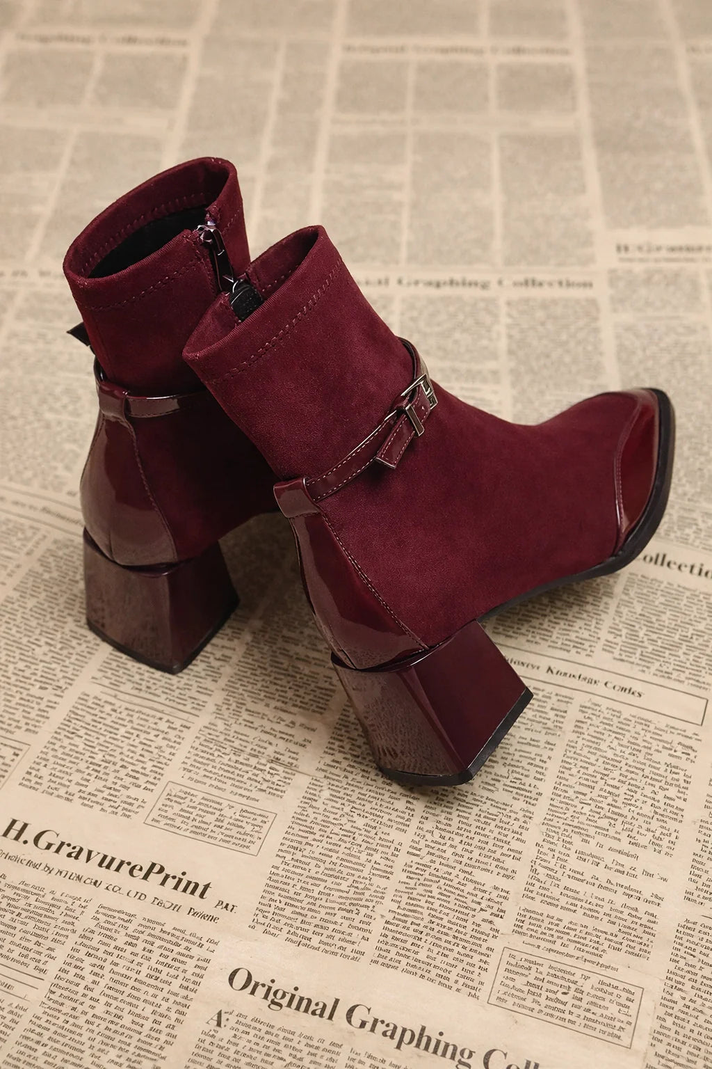 Patchwork Ankle Boots