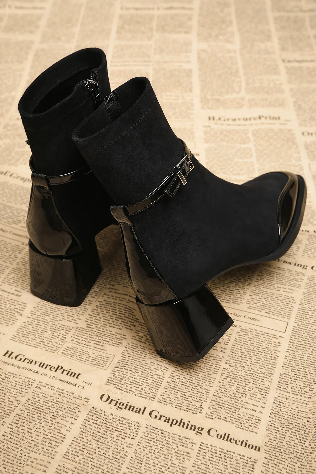 Patchwork Ankle Boots