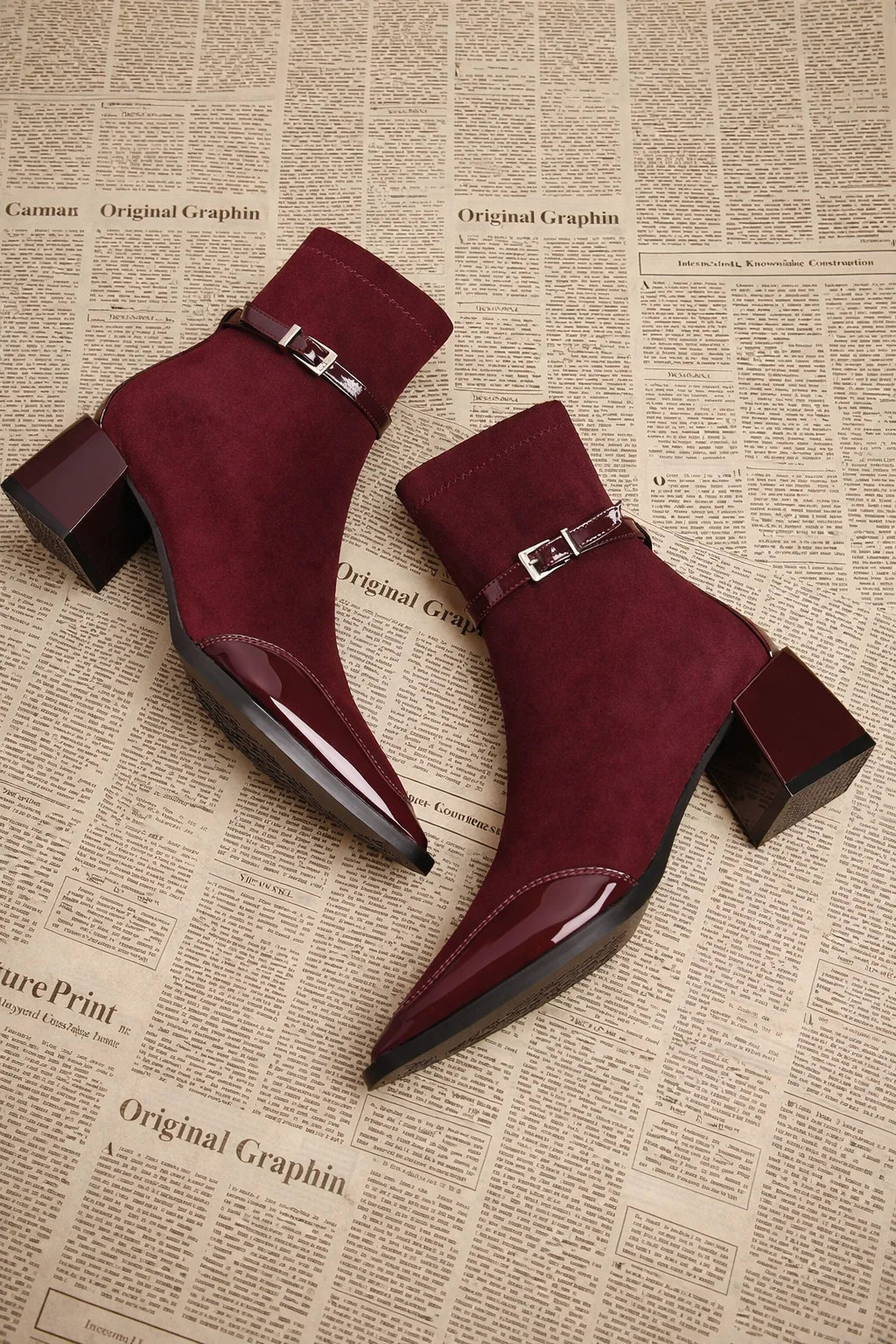 Patchwork Ankle Boots