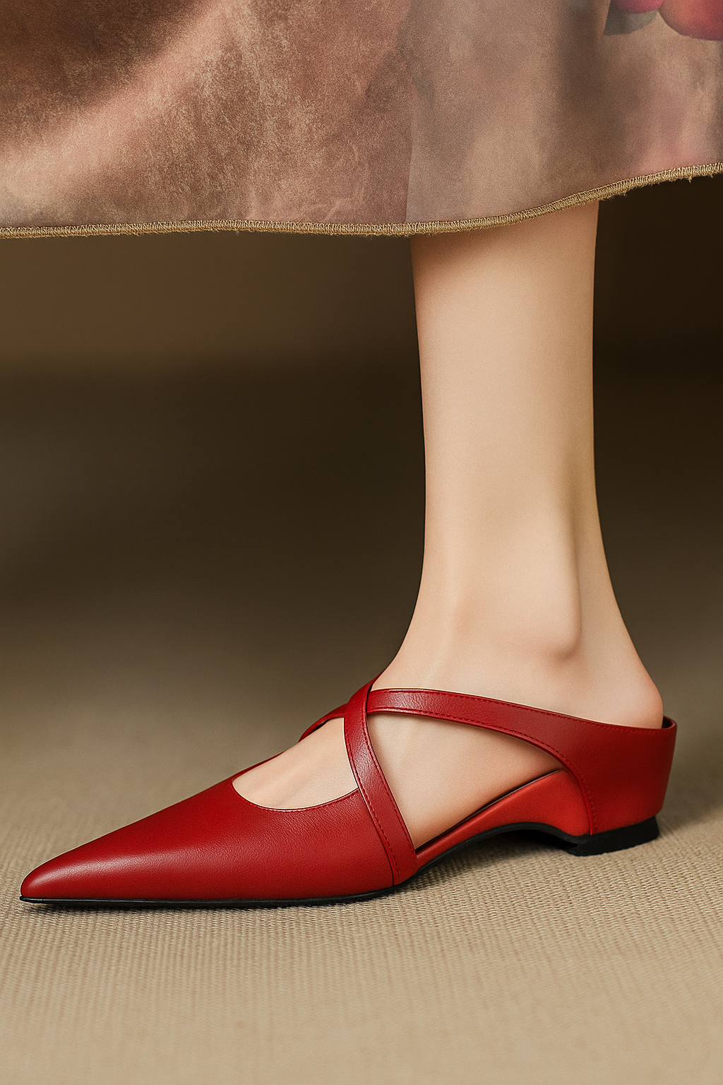 Leather Mules Strap Elegance