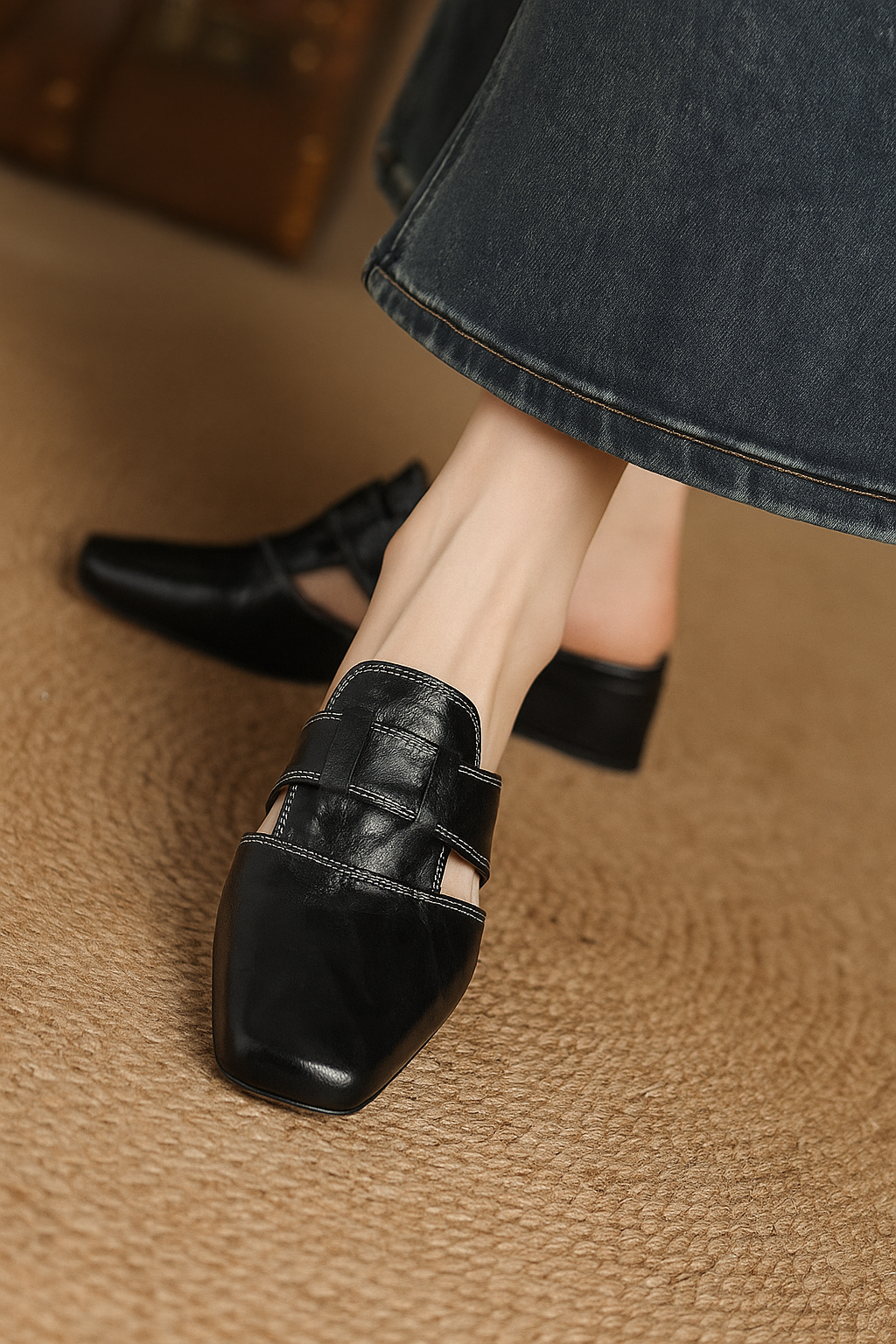 Andie Genuine Leather Mules