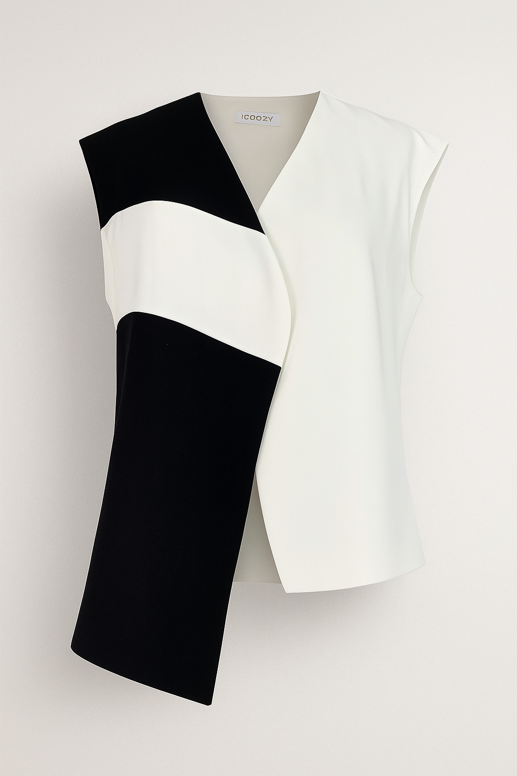 Contrast Color Asymmetric Vest