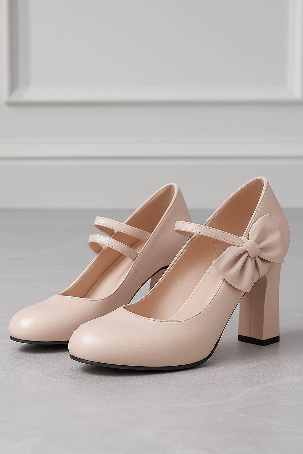 Bella Bow Heels Soft Beige
