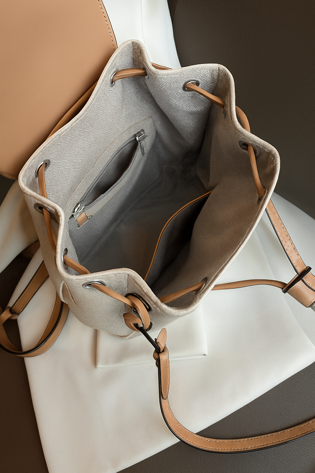 Panelled Leather Backpack