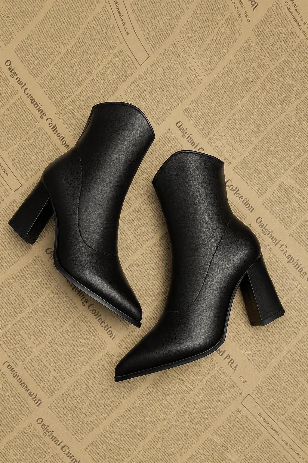 Pointed Toe Chelsea Heel Boots