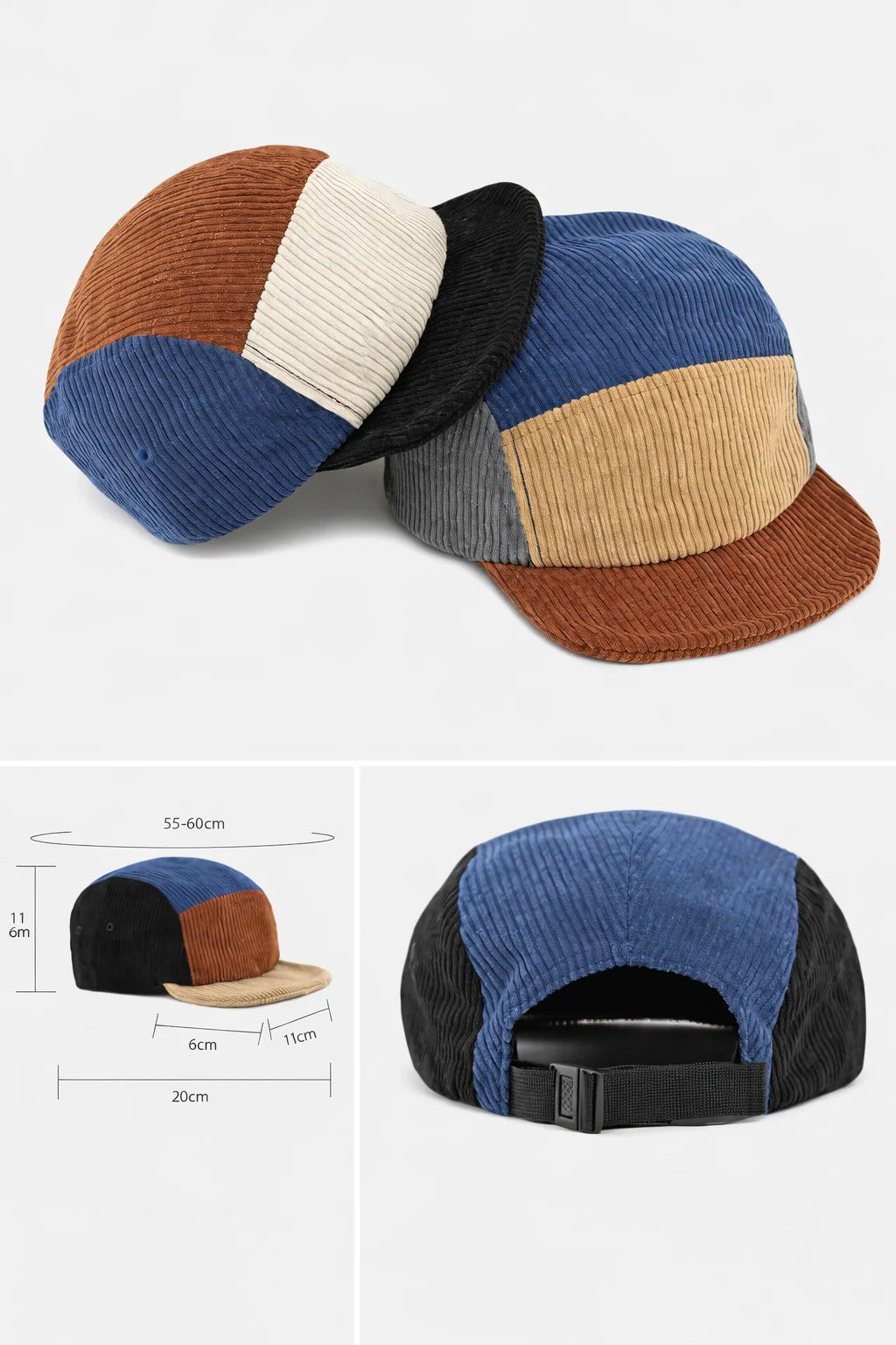 Retro Corduroy Panel Cap