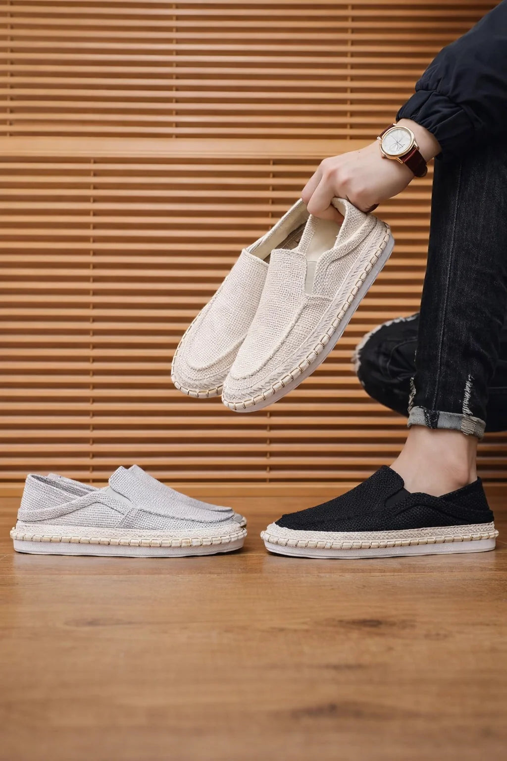 Linen Slip Casual Shoes